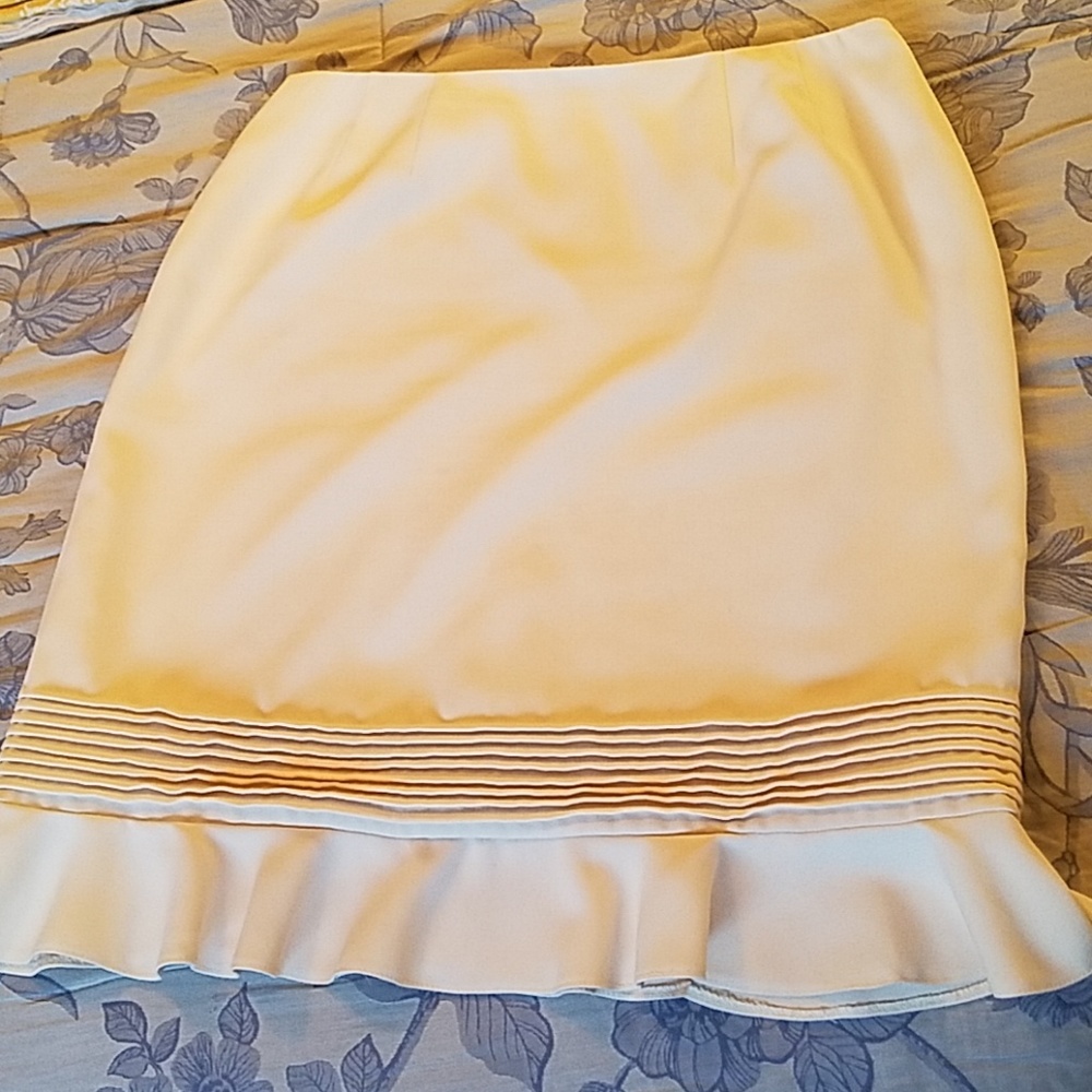 Cream Pencil Skirt